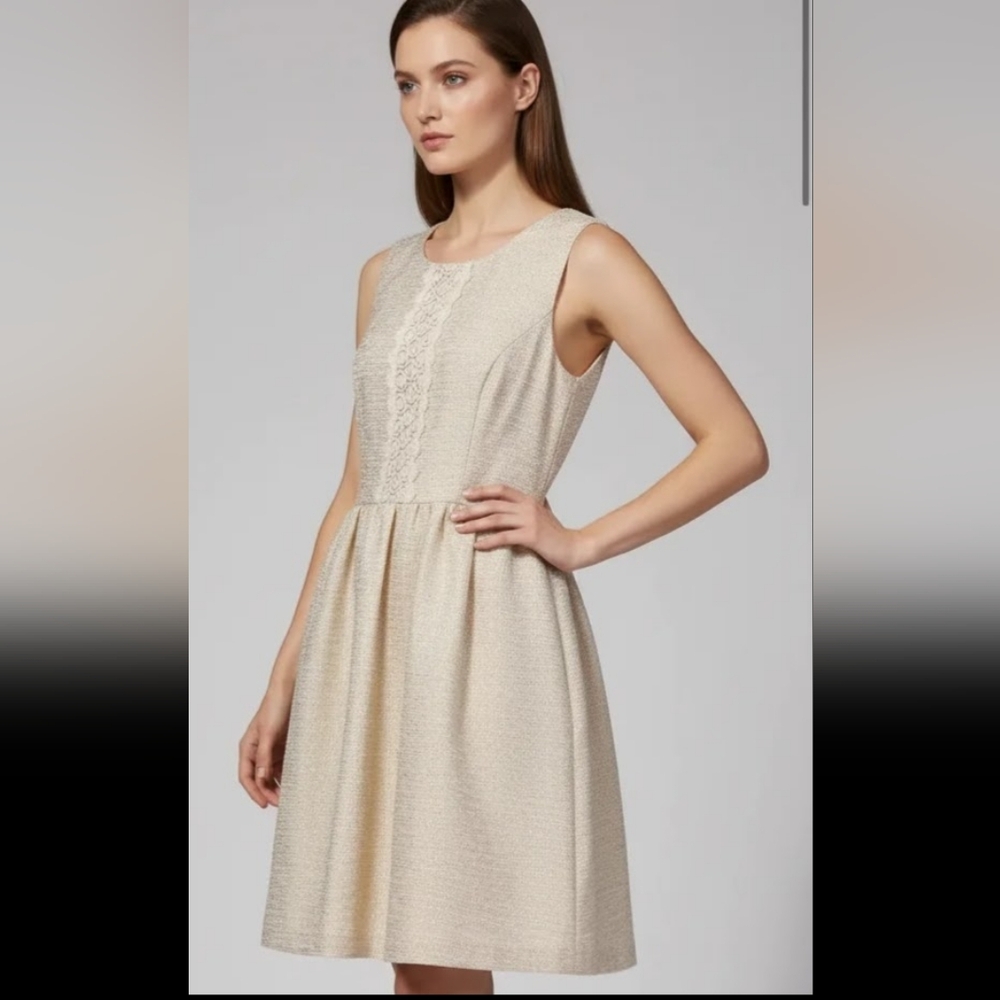 Retail $109 NWT Kensie Elegant Cream Sleeveless Dress